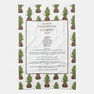 Family Recipe Christmas Tree Holiday Keepsake Tea Towel