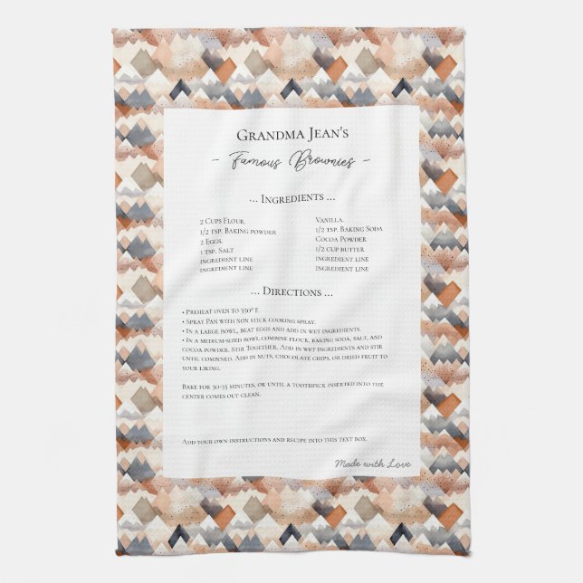 Family Recipe Heirloom Mountain Tea Towel (Vertical)