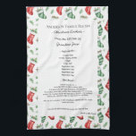 Family Recipe Heirloom Text Christmas Stocking Tea Towel<br><div class="desc">Keepsake family recipe tea towel. Share uncle Jim's chilli recipe or great aunt Aggie's all time favourite thanksgiving casserole dish. Elegant and simple template design can easily be adjusted to share your family recipes as mother's day, birthday, or Christmas gifts. Custom family name with initials. Colours can be changed. Great...</div>