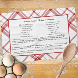 Family Recipe Keepsake Christmas Tea Towel