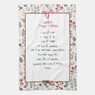 Family Recipe Keepsake Christmas  Tea Towel