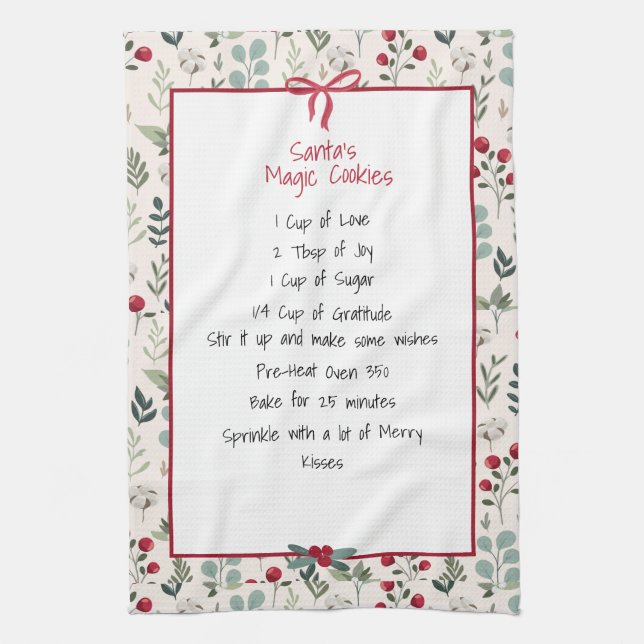 Family Recipe Keepsake Christmas  Tea Towel (Vertical)
