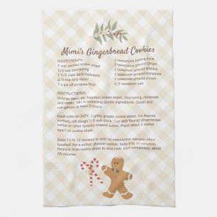 Family Recipe Keepsake Cookie Recipe Tea Towel