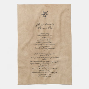 Family Recipe Keepsake Custom Text Tea Towel