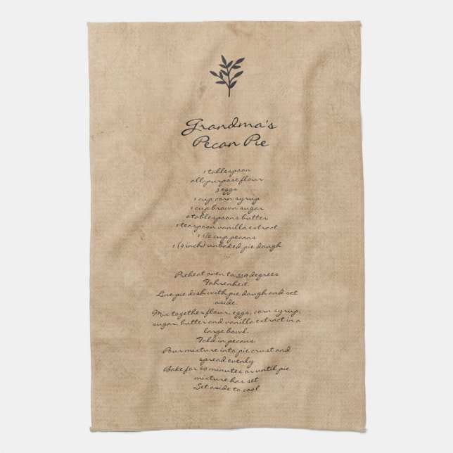 Family Recipe Keepsake Custom Text Tea Towel (Vertical)
