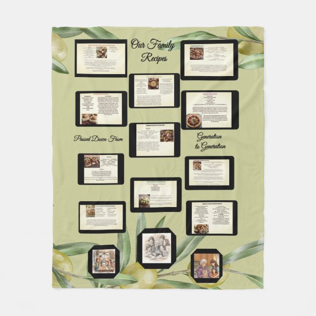 Family Recipe Keepsake Fleece Blanket (Front)