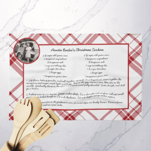 Family Recipe Keepsake Photo Christmas Tea Towel