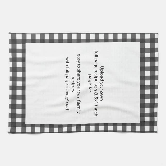 Family Recipe Keepsake Photo Scan Tea Towel (Horizontal)