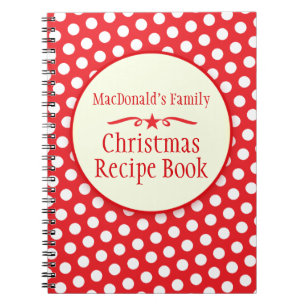 Family recipe polka dot red notebook