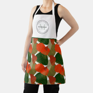 Family Recipes Monogram Abstract Christmas Apron