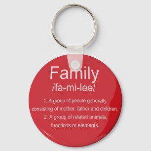 Family / Red / Dictionary / Word Meaning Key Ring