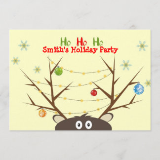 Family Reindeer Christmas Party Invitation