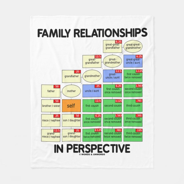 Family Relationships In Perspective Genealogy Fleece Blanket (Front)