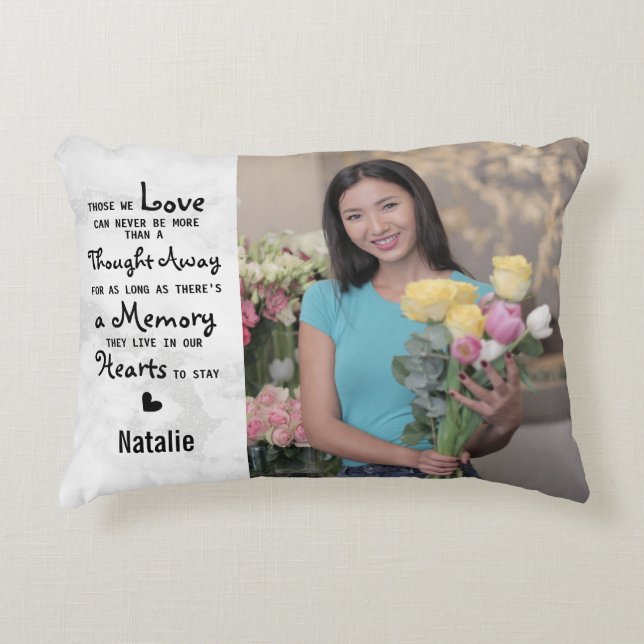 Family Remembrance Memorial Photo Decorative Cushion (Front)