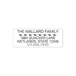 Family Return Address Ducks Custom 4 Lines Phone Self-inking Stamp