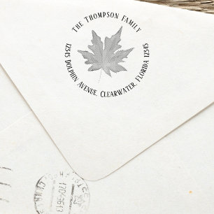 Family Return Address Simple Leaves Self-inking Stamp