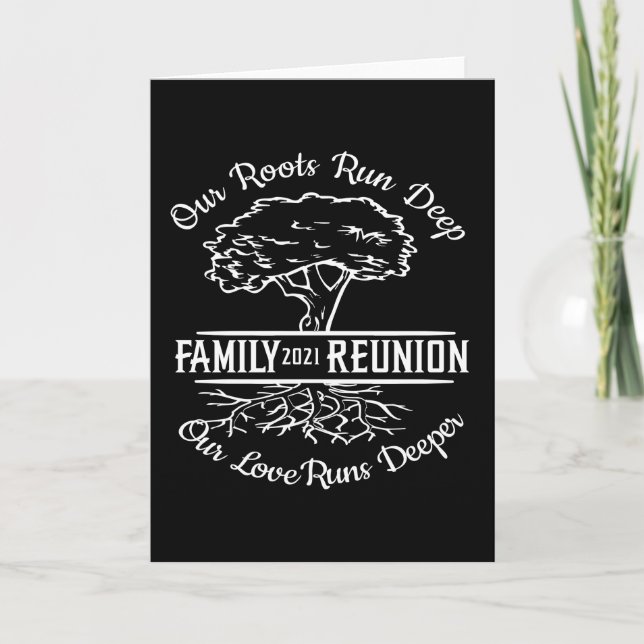 Family Reunion 2021 Family Tree Heart Roots Card (Front)