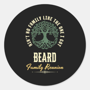 Family Reunion 2025 Matching Design - Beard Classic Round Sticker