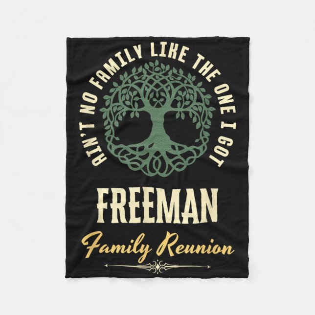 Family Reunion 2025 Matching Design - Freeman  Fleece Blanket (Front)