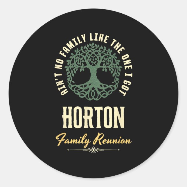 Family Reunion 2025 Matching Design - Horton  Classic Round Sticker (Front)