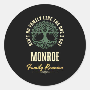 Family Reunion 2025 Matching Design - Monroe  Classic Round Sticker