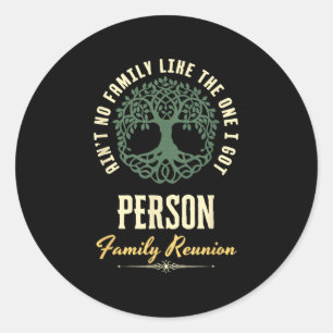 Family Reunion 2025 Matching Design - Person  Classic Round Sticker