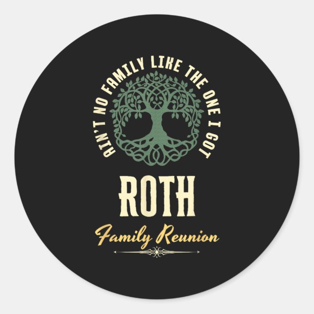 Family Reunion 2025 Matching Design - Roth  Classic Round Sticker (Front)