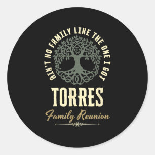 Family Reunion 2025 Matching Design - Torres  Classic Round Sticker