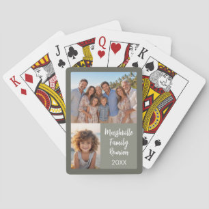 Family Reunion 2 Photo collage - grey Playing Cards