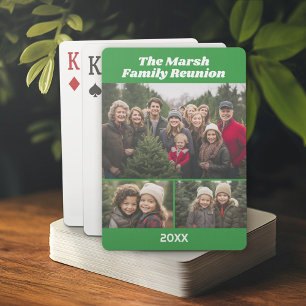 Family Reunion 3 Photo collage - green Playing Cards