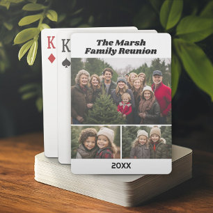 Family Reunion 3 Photo collage - white black Playing Cards