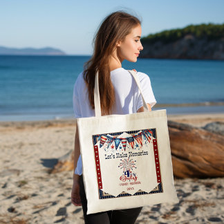 Family Reunion 4th July Star Firecrackers Bunting  Tote Bag