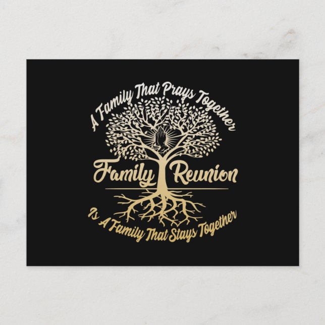 Family Reunion A Family Prays Together Postcard (Front)