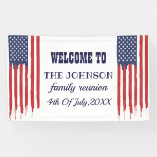 Family Reunion American Flag Banner