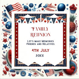 Family Reunion American Flag Bunting 4th July Crew Napkin
