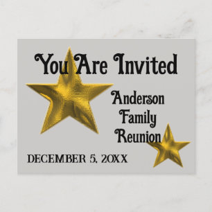 Family Reunion Announcement Gold Star Invitation