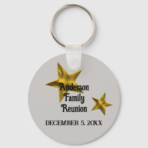 Family Reunion Announcement Gold Star Reserve Date Key Ring
