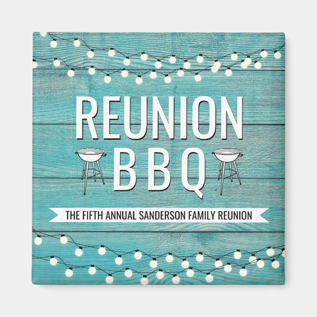 Family Reunion Annual BBQ Barbecue Rustic Magnet (Front)