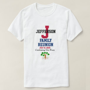Family Reunion Any Date and Name Red White Blue T-Shirt