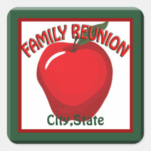 Family Reunion Apple Name Tag Sticker