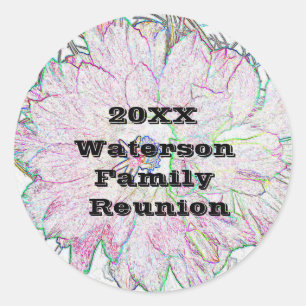 Family Reunion Artisitc Flower Pink Envelope Seal