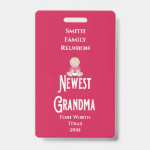 Family Reunion Award Baby Girl Newest Grandma 