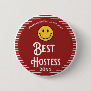 Family Reunion Award Best Hostess 6 Cm Round Badge