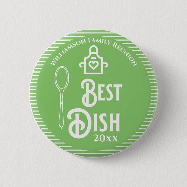 Family Reunion Award Best Potluck Dish 6 Cm Round Badge (Front)
