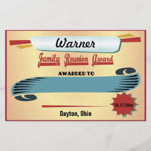 Family Reunion Award Certificate