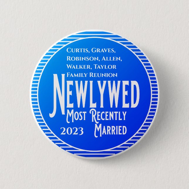 Family Reunion Award Newlywed Recently Married But 6 Cm Round Badge (Front)