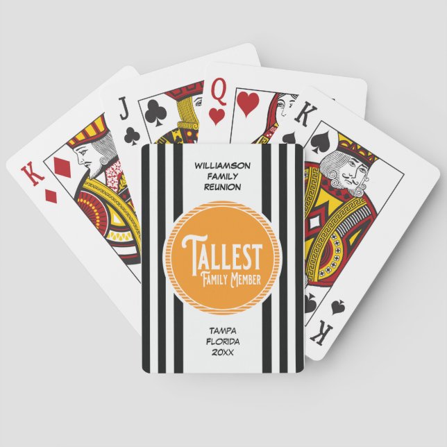 Family Reunion Award Tallest Family Member Playing Cards (Back)
