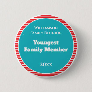 Family Reunion Award Youngest Family Member 6 Cm Round Badge