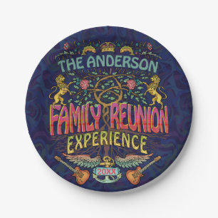 Family Reunion Band Retro 70s Concert Logo Custom Paper Plate
