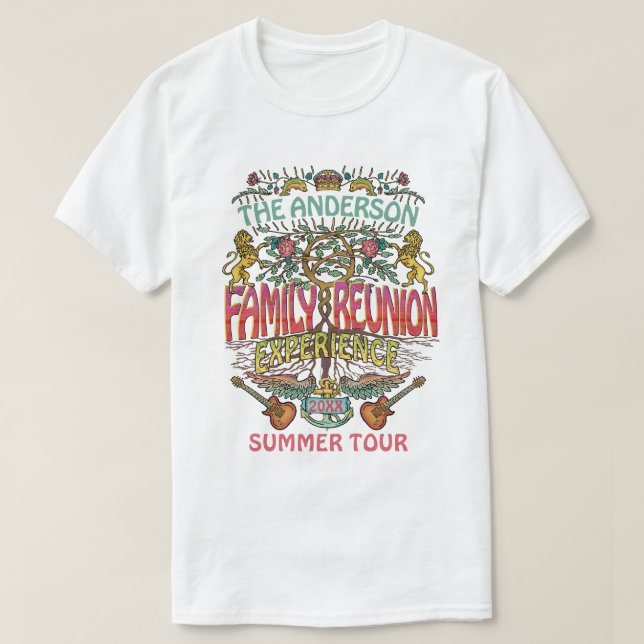 Family Reunion Band Retro 70s Concert Logo Custom T-Shirt (Design Front)